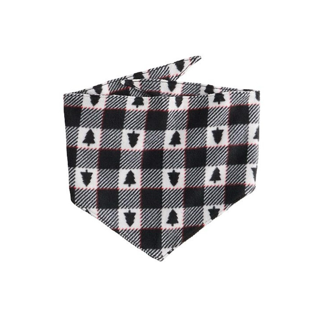 Dog Bandana, Plaid Black and White